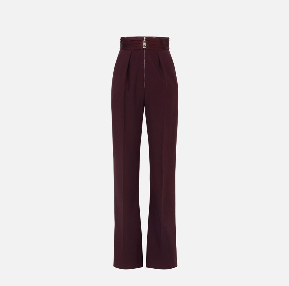 Elisabetta Franchi broek met smoking details - Afbeelding 1