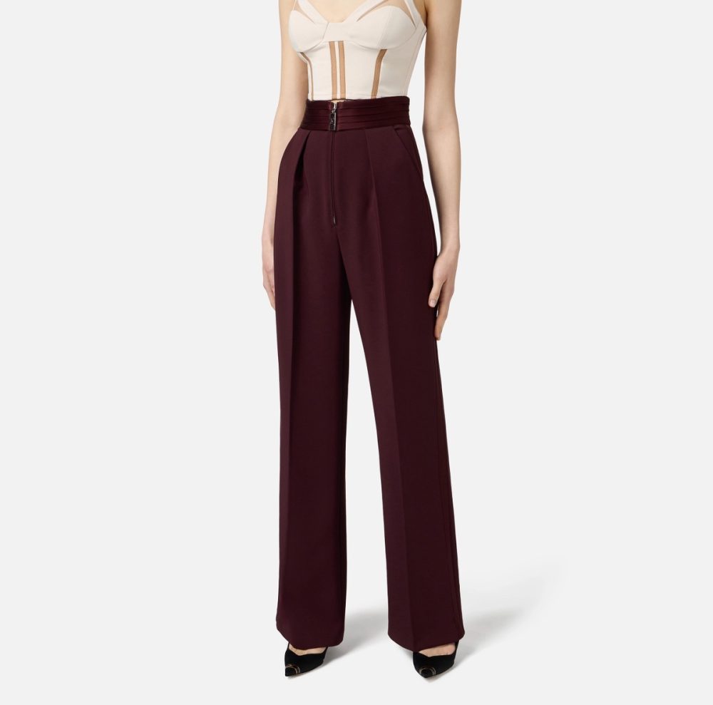 Elisabetta Franchi broek met smoking details - Afbeelding 2